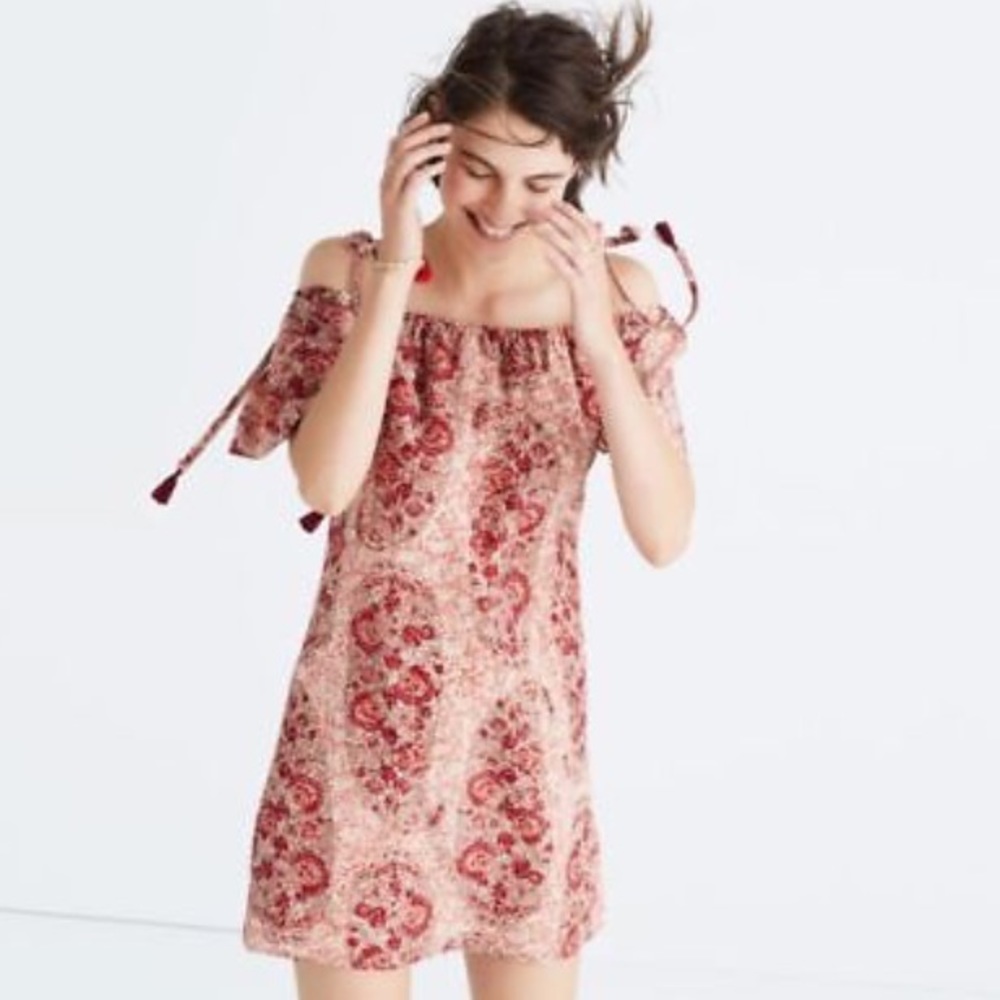 Madewell Silk Cold-Shoulder Dress